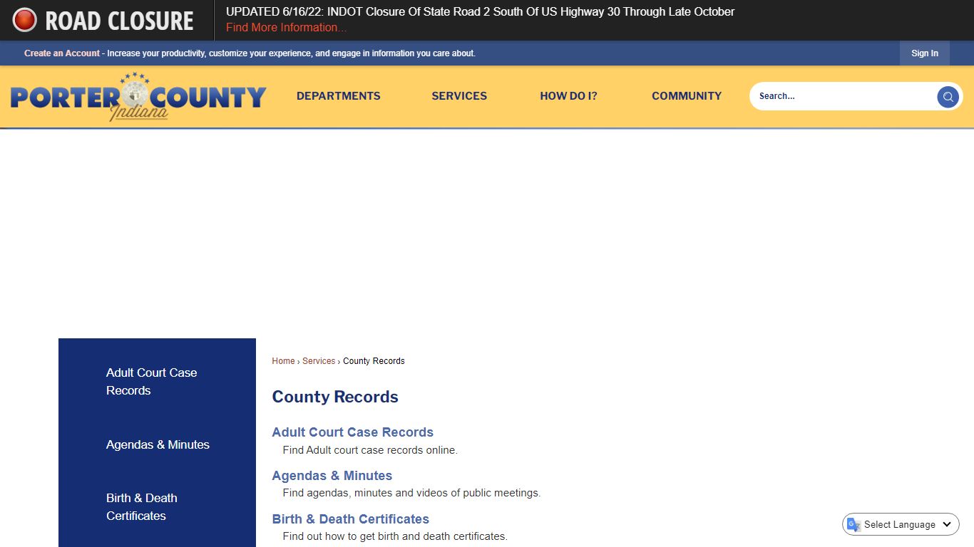 County Records | Porter County, IN - Official Website